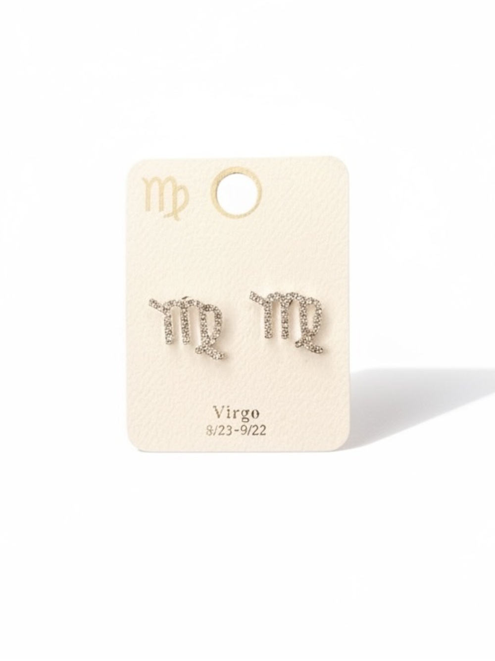 Virgo Virgin Astrological Zodiac Sign Rhinestone Silver Earrings Aug 23 - Sep 22